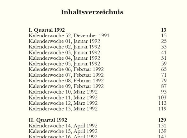 Inhaltsverzeichnis